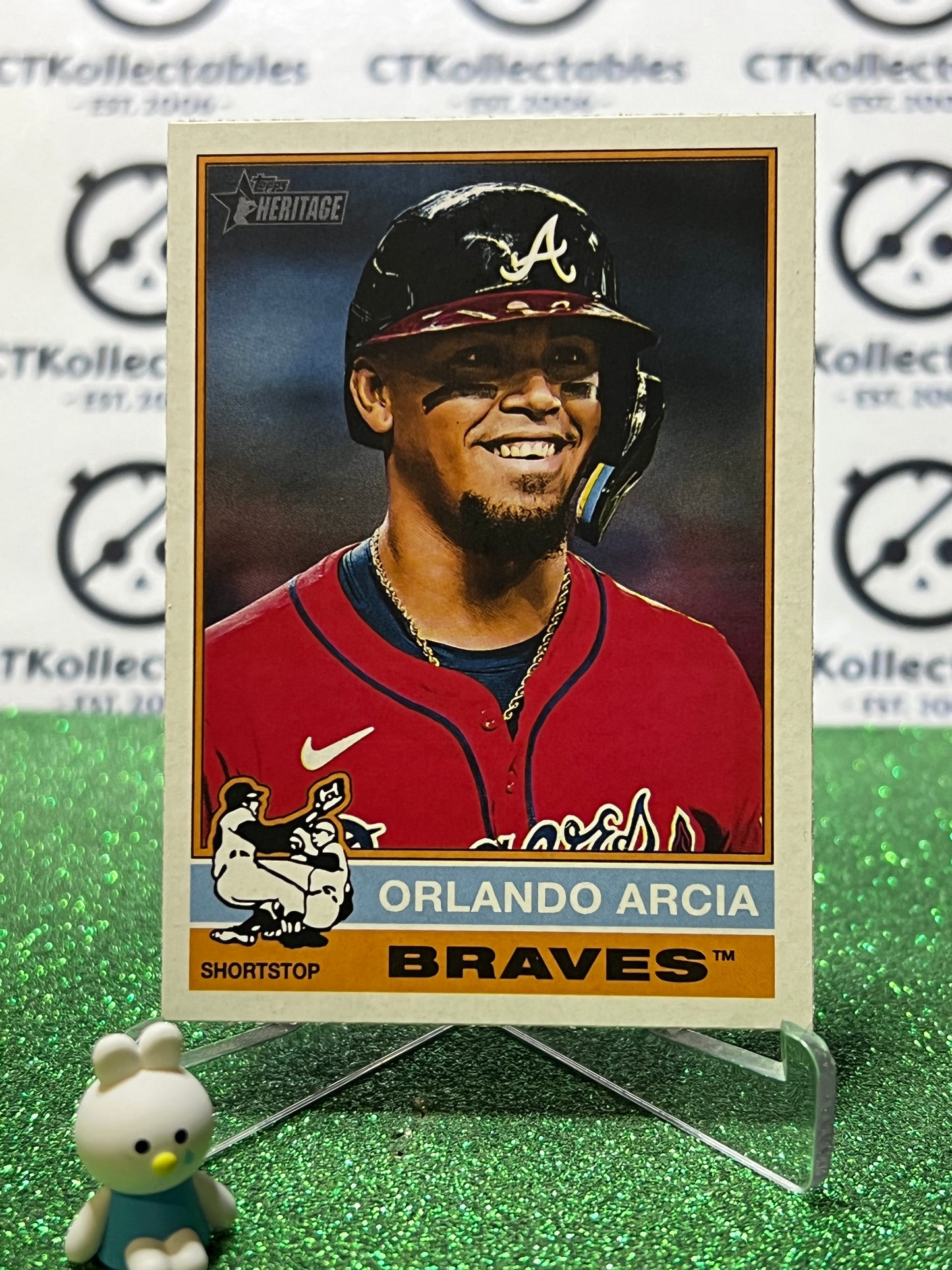 2025 TOPPS HERITAGE ORLANDO ARCIA # 117 ATLANTA BRAVES BASEBALL CARD