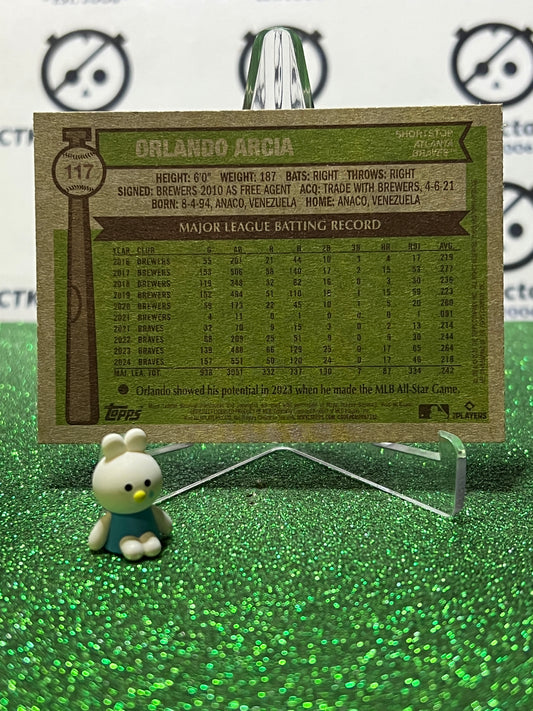 2025 TOPPS HERITAGE ORLANDO ARCIA # 117 ATLANTA BRAVES BASEBALL CARD