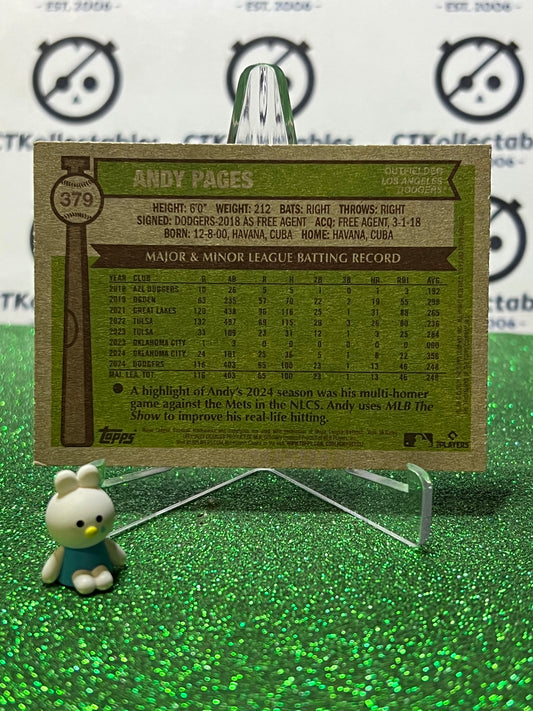 2025 TOPPS HERITAGE ANDY PAGES # 379 LA DODGERS BASEBALL CARD