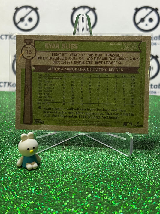 2025 TOPPS HERITAGE RYAN BLISS # 16 ROOKIE SEATTLE MARINERS BASEBALL CARD