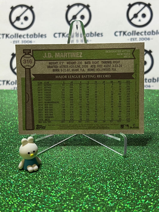 2025 TOPPS HERITAGE J.D. MARTINEZ # 316 NEW YORK METS BASEBALL CARD