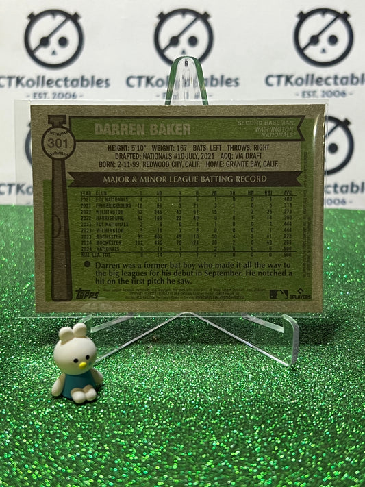 2025 TOPPS HERITAGE DARREN BAKER # 301 ROOKIE WASHINGTON NATIONALS BASEBALL CARD