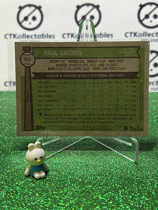 2025 TOPPS HERITAGE PAUL SKENES # 60 GREEN PITTSBURGH PIRATES BASEBALL CARD