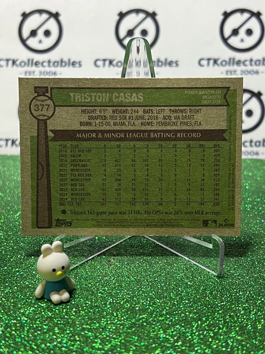 2025 TOPPS HERITAGE TRISTON CASAS # 377 BOSTON RED SOX BASEBALL CARD