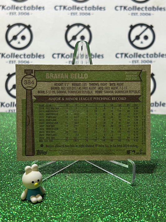 2025 TOPPS HERITAGE BRAYAN BELLO # 384 BOSTON RED SOX BASEBALL CARD