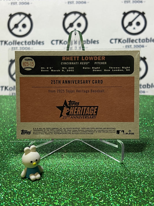 2025 TOPPS HERITAGE RHETT LOWDER # H25-15 ROOKIE CINCINNATI REDS BASEBALL CARD