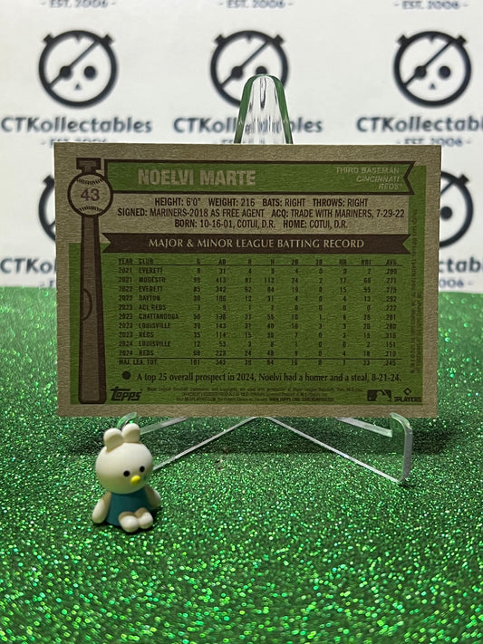 2025 TOPPS HERITAGE NOELVI MARTE # 43 CINCINNATI REDS BASEBALL CARD