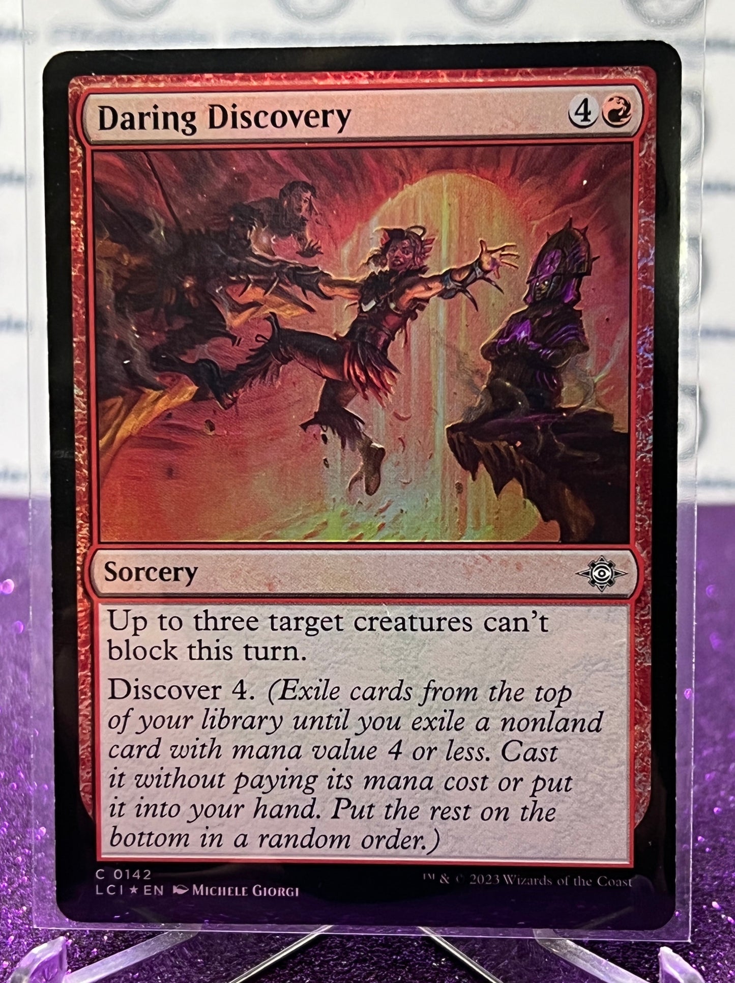 2023 MAGIC THE GATHERING THE LOST CAVERNS OF IXALAN C 0142 DARING DISCOVERY SORCERY FOIL CARD