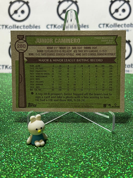 2025 TOPPS HERITAGE JUNIOR CAMINERO. # 280 TAMPA BAY RAYS BASEBALL CARD