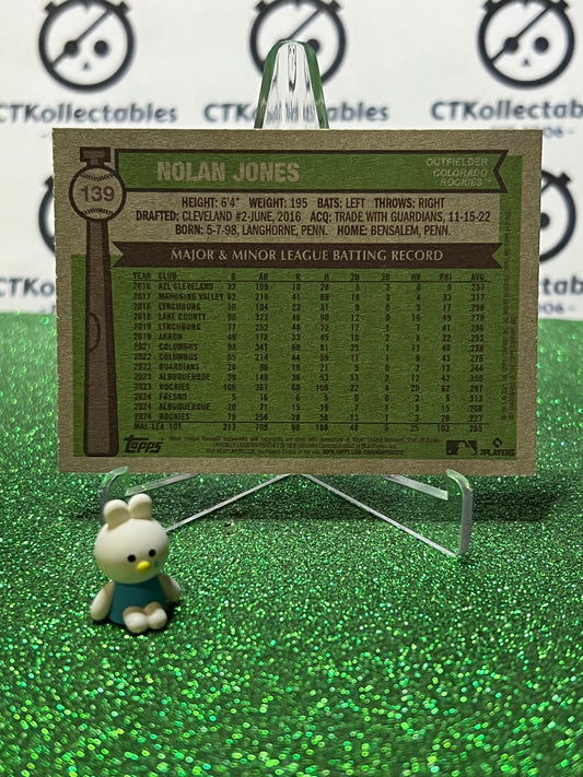 2025 TOPPS HERITAGE NOLAN JONES # 139 COLORADO ROCKIES BASEBALL CARD