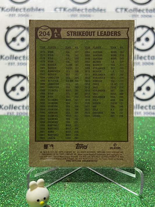 2025 TOPPS HERITAGE SKUBAL RAGANS GILBERT # 204 STRIKEOUT LEADERS BASEBALL CARD