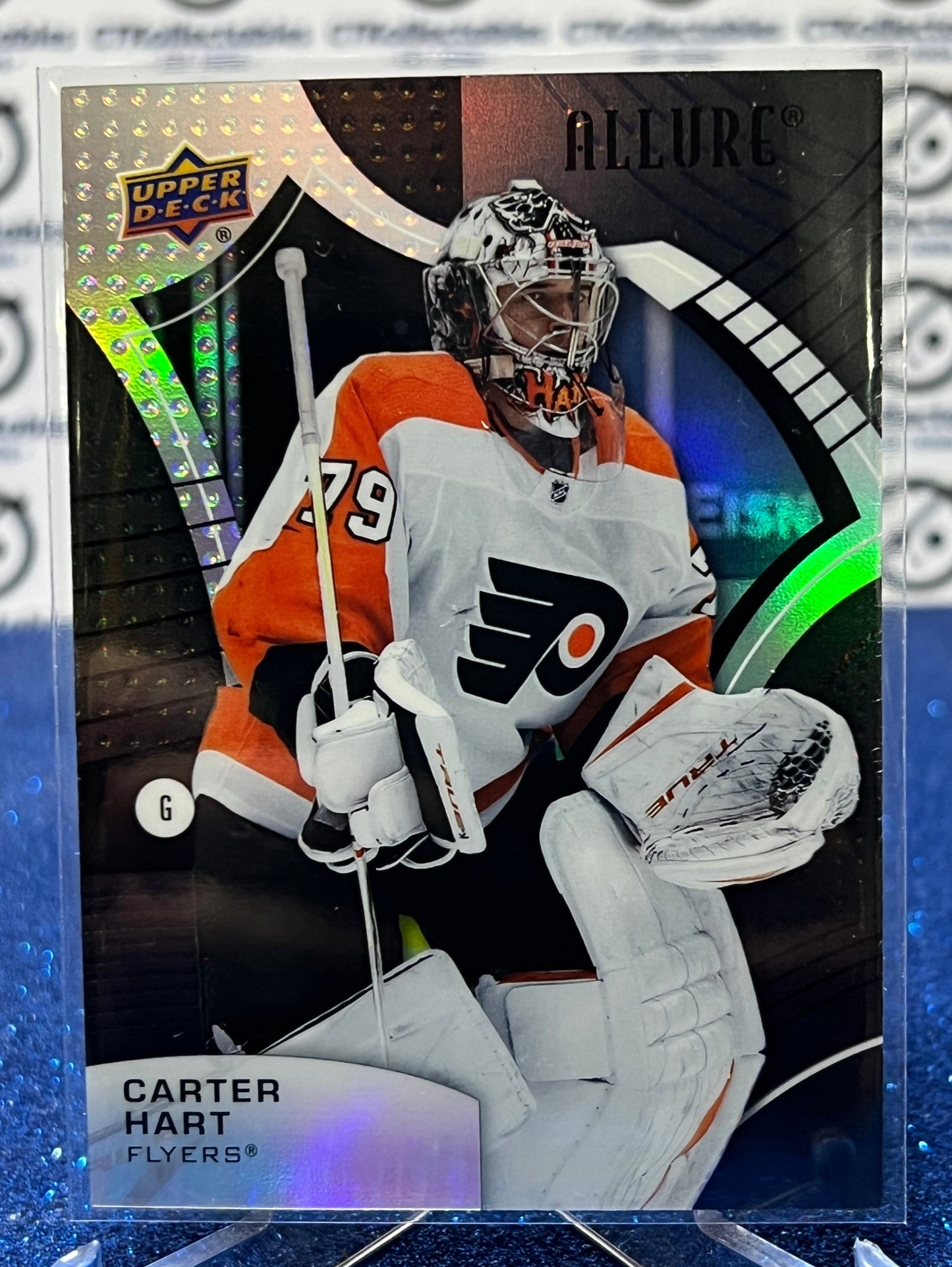 2021-22 UPPER DECK ALLURE CARTER HART # 58 BLACK RAINBOW PHILADELPHIA FLYERS NHL HOCKEY CARD