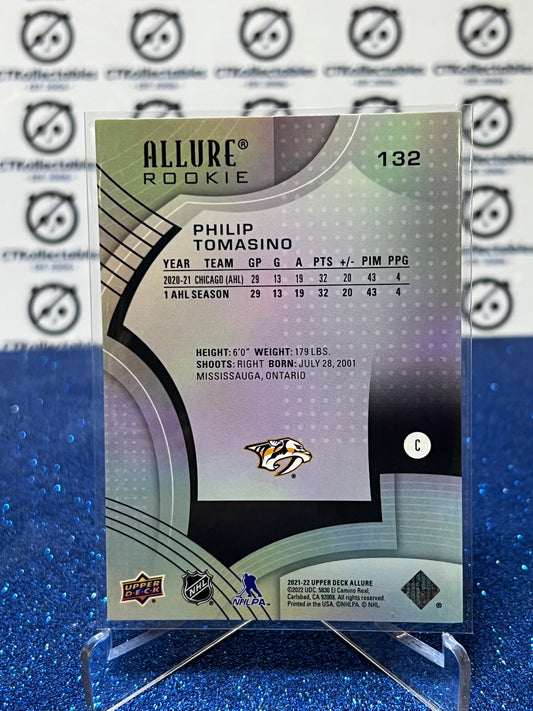 2021-22 UPPER DECK ALLURE PHILIP TOMASINO # 132 ROOKIE NASHVILLE PREDATORS NHL HOCKEY TRADING CARD