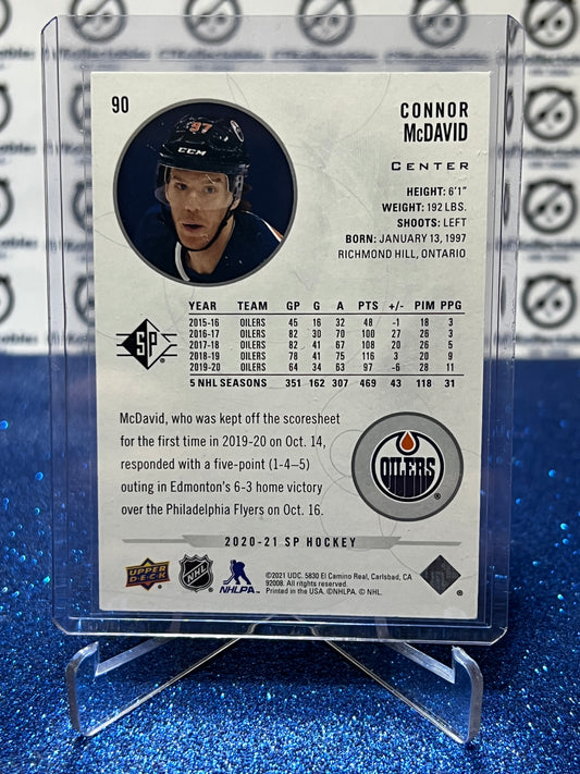 2020-21 UPPER DECK SP CONNOR McDAVID # 90 EDMONTON OILERS HOCKEY CARD
