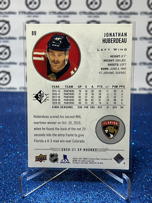 2020-21 UPPER DECK JONATHAN HUBERDEAU # 89 FLORIDA PANTHERS HOCKEY CARD