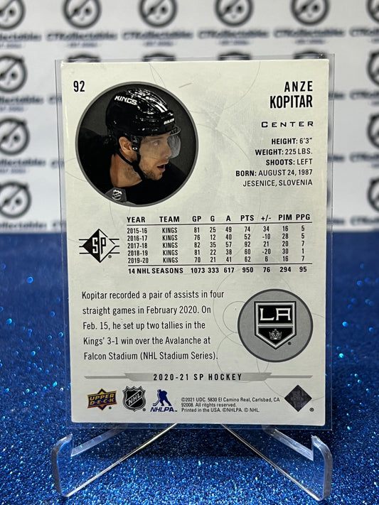 2020-21 UPPER DECK SP ANZE KOPITAR # 92 L A KINGS NHL HOCKEY CARD