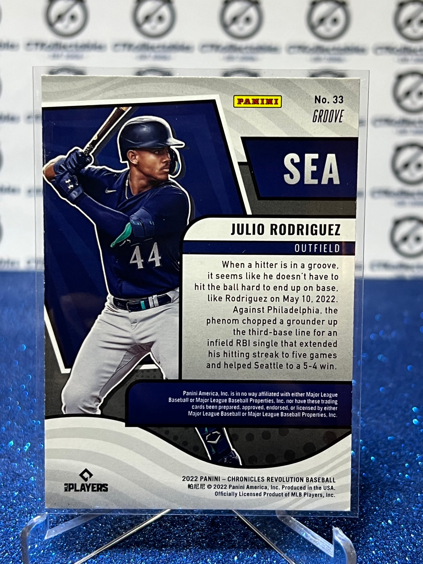 2022 PANINI REVOLUTION JULIO RODRIGUEZ # 33 ROOKIE GROOVE SEATTLE MARINERS BASEBALL CARD