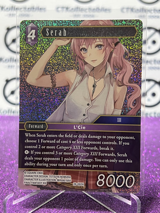 2025 FINAL FANTASY GUNSLINGER OF THE ABYSS TCG SERAH # 26-092H HERO FOIL CARD