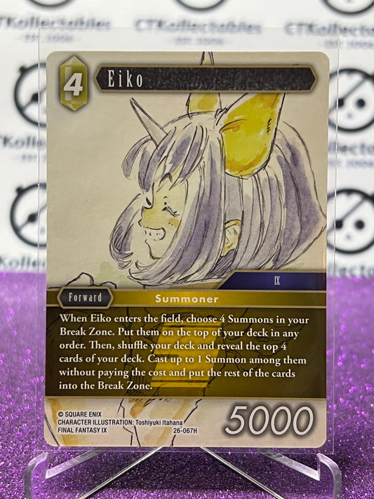 2025 FINAL FANTASY GUNSLINGER OF THE ABYSS TCG EIKO # 26-067H HERO SKETCH CARD