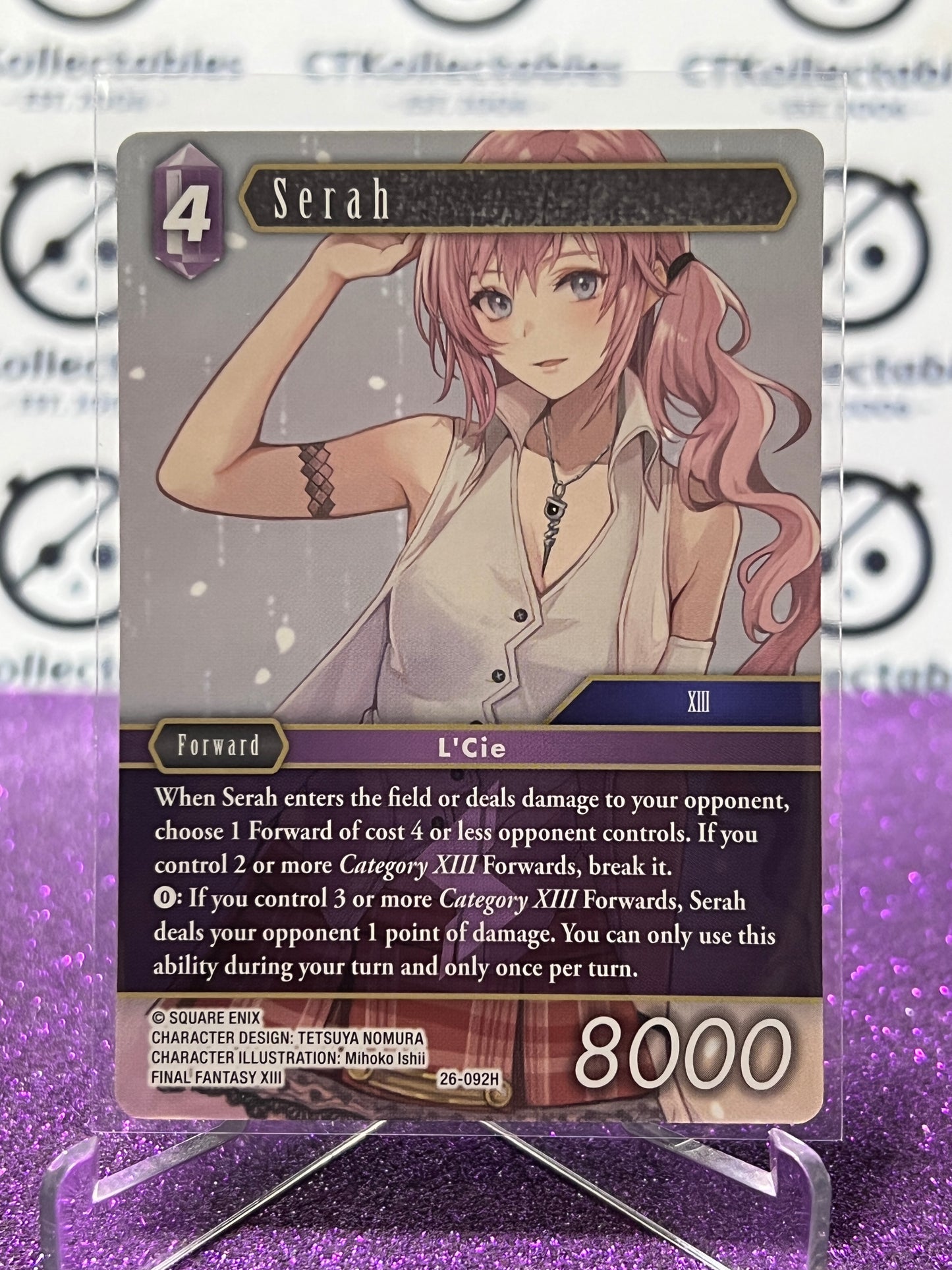 2025 FINAL FANTASY GUNSLINGER OF THE ABYSS TCG SERAH # 26-092H HERO NON-FOIL CARD