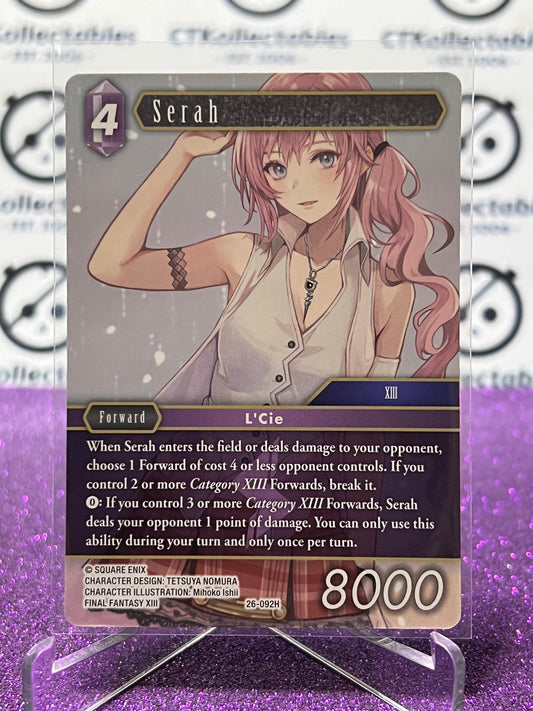 2025 FINAL FANTASY GUNSLINGER OF THE ABYSS TCG SERAH # 26-092H HERO NON-FOIL CARD