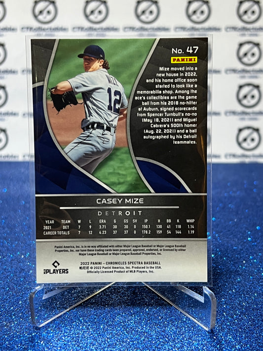 2022 PANINI CHRONICLES SPECTRA CASEY MIZE # 47 DETROIT TIGERS BASEBALL CARD