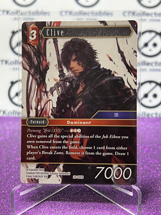 2025 FINAL FANTASY GUNSLINGER OF THE ABYSS TCG CLIVE # 26-005H HERO NON-FOIL CARD