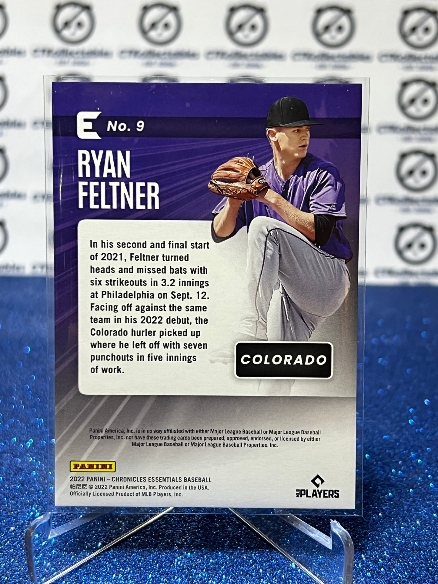 2022 PANINI CHRONICLES ESSENTIALS RYAN FELTNER # 9 ROOKIE COLORADO ROCKIES BASEBALL CARD