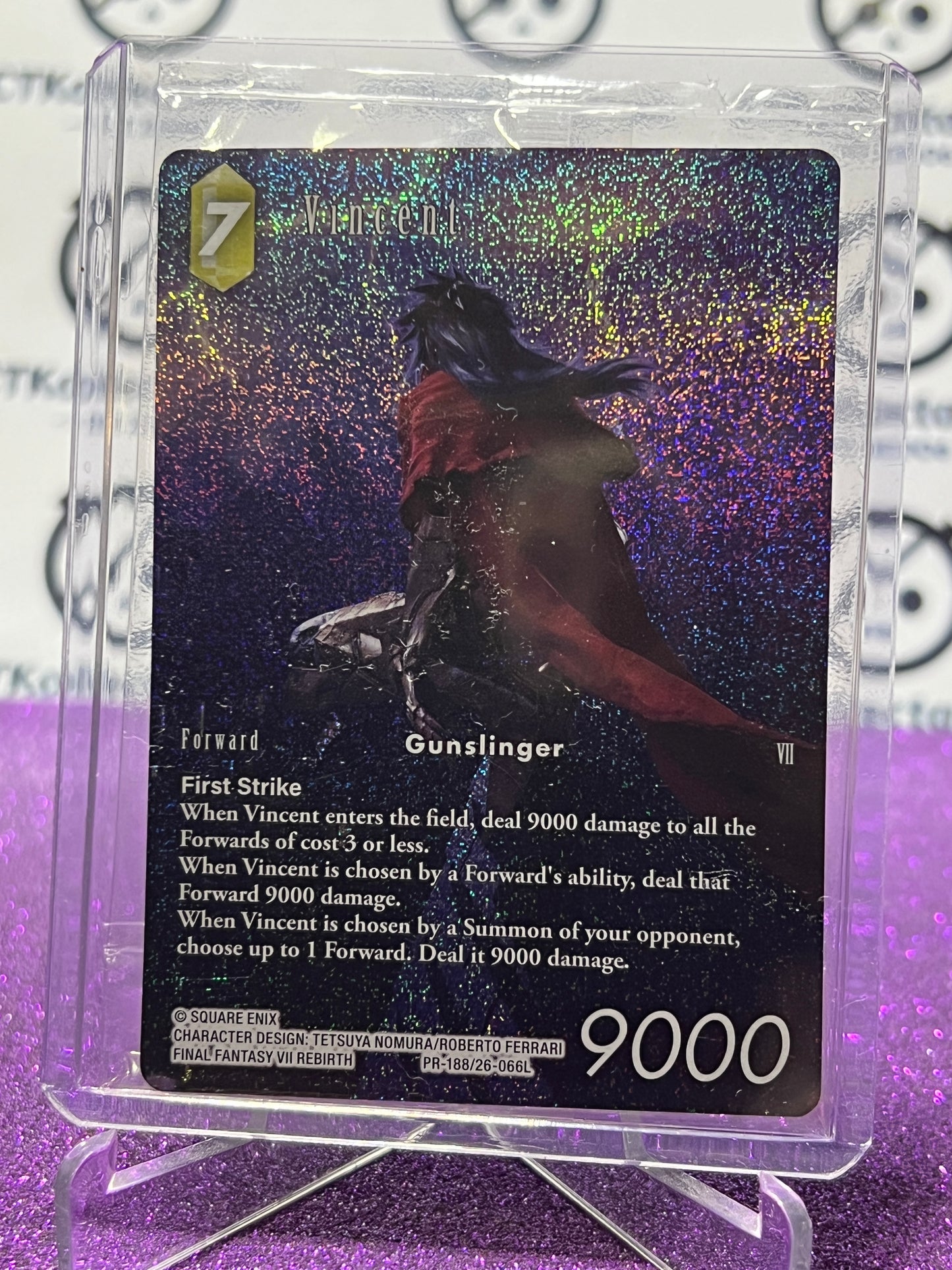 2025 FINAL FANTASY GUNSLINGER OF THE ABYSS TCG VINCENT # PR-188/26-066L PROMO LEGEND FOIL CARD