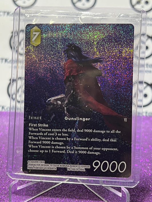 2025 FINAL FANTASY GUNSLINGER OF THE ABYSS TCG VINCENT # PR-188/26-066L PROMO LEGEND FOIL CARD