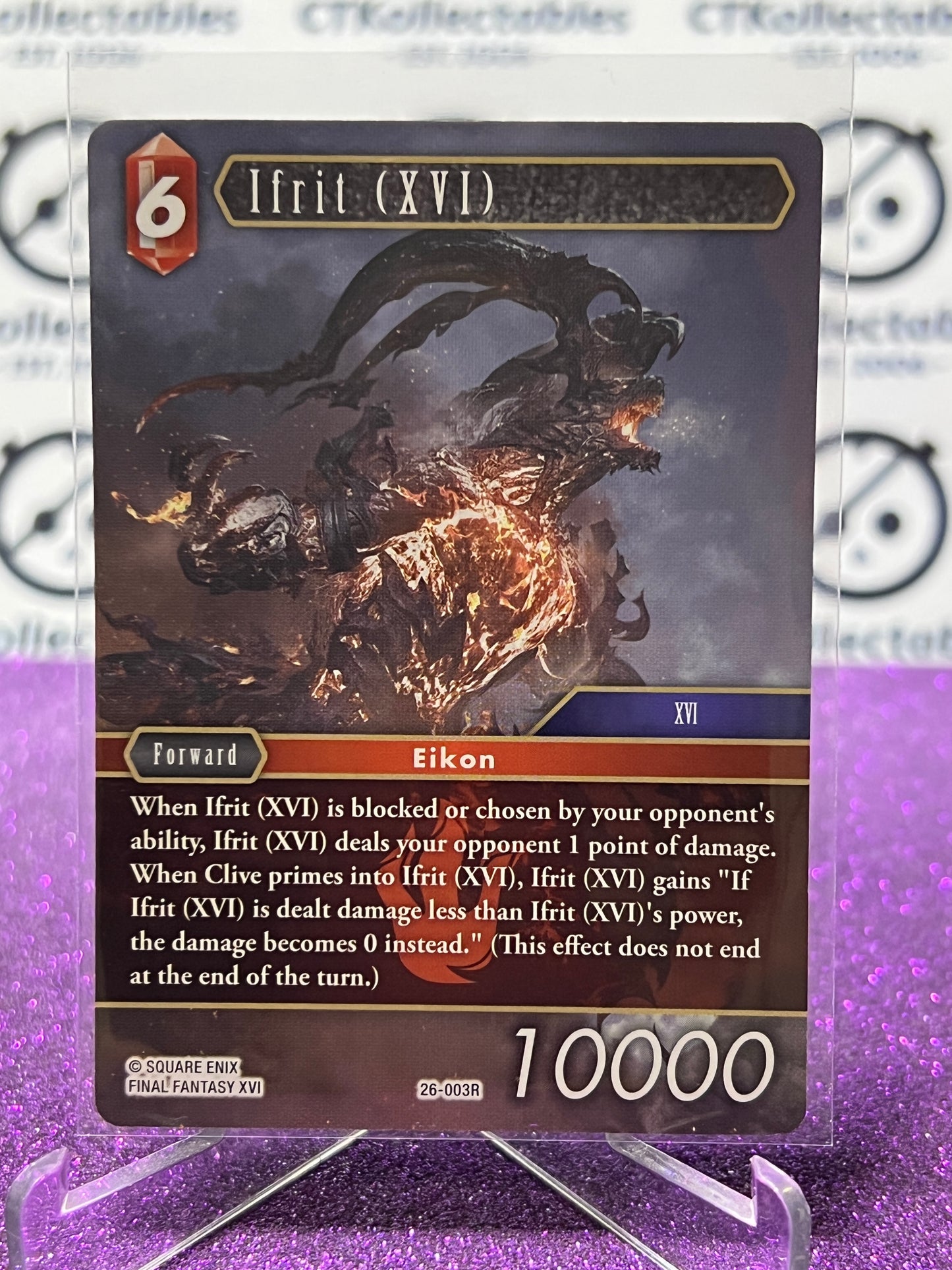 2025 FINAL FANTASY GUNSLINGER OF THE ABYSS TCG IFRIT (XVI) # 26-003R RARE NON-FOIL CARD