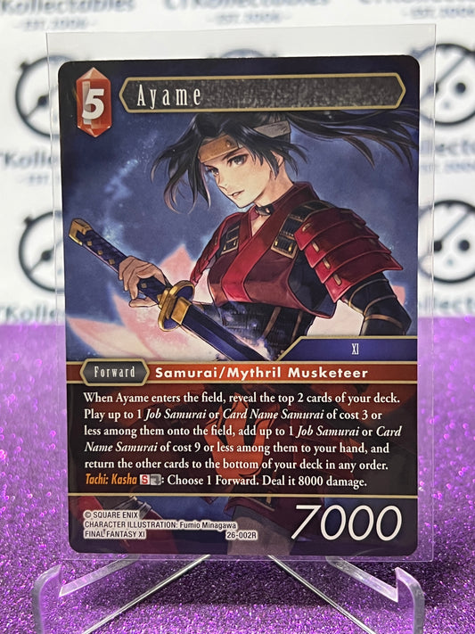 2025 FINAL FANTASY GUNSLINGER OF THE ABYSS TCG AYAME # 26-002R RARE NON-FOIL CARD