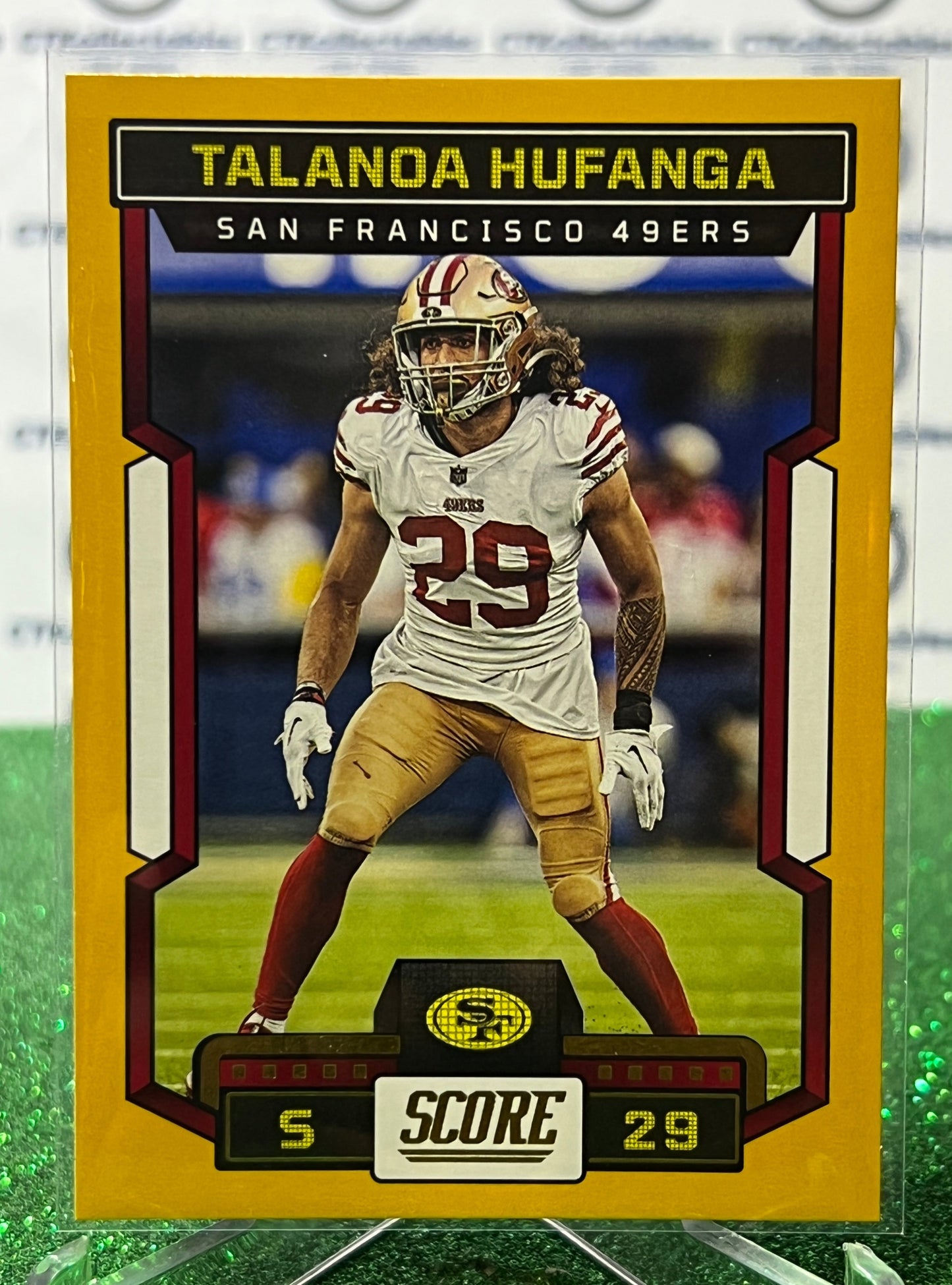 2023 PANINI SCORE TALANOA HUFANGA # 173 GOLD NFL SAN FRANCISCO 49ERS GRIDIRON CARD