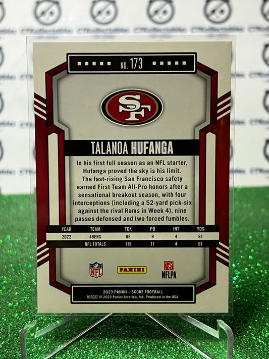 2023 PANINI SCORE TALANOA HUFANGA # 173 GOLD NFL SAN FRANCISCO 49ERS GRIDIRON CARD