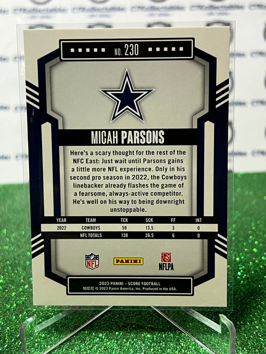 2023 PANINI SCORE MICAH PARSONS # 230 GOLD NFL DALLAS COWBOYS GRIDIRON CARD