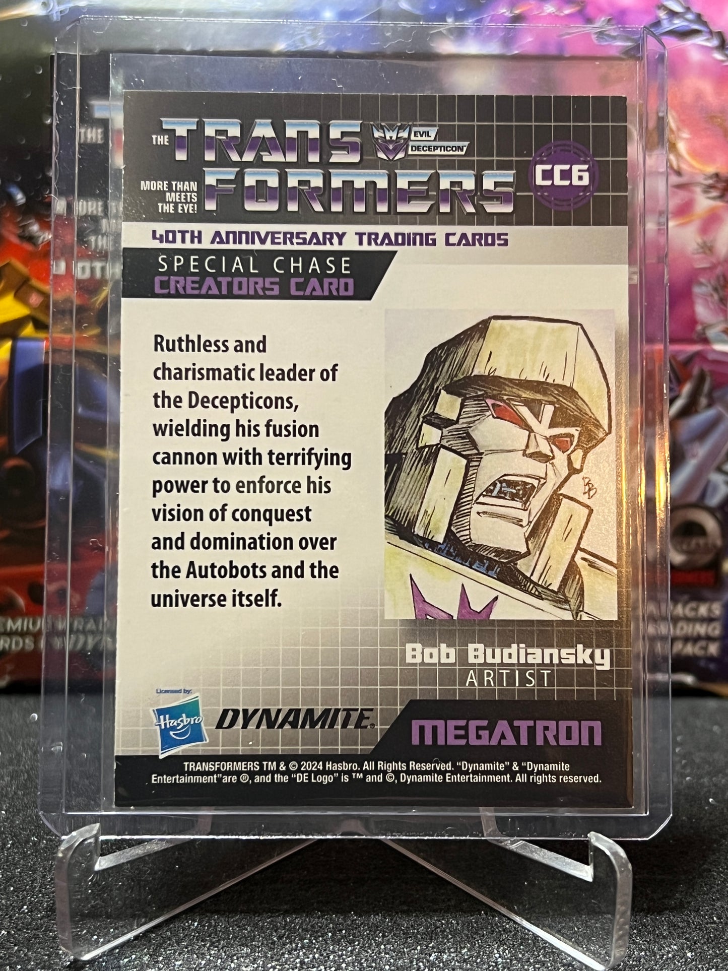 2024 TRANSFORMERS 40th ANNIVERSARY MEGATRON # CC6 SKETCH TRADING CARD