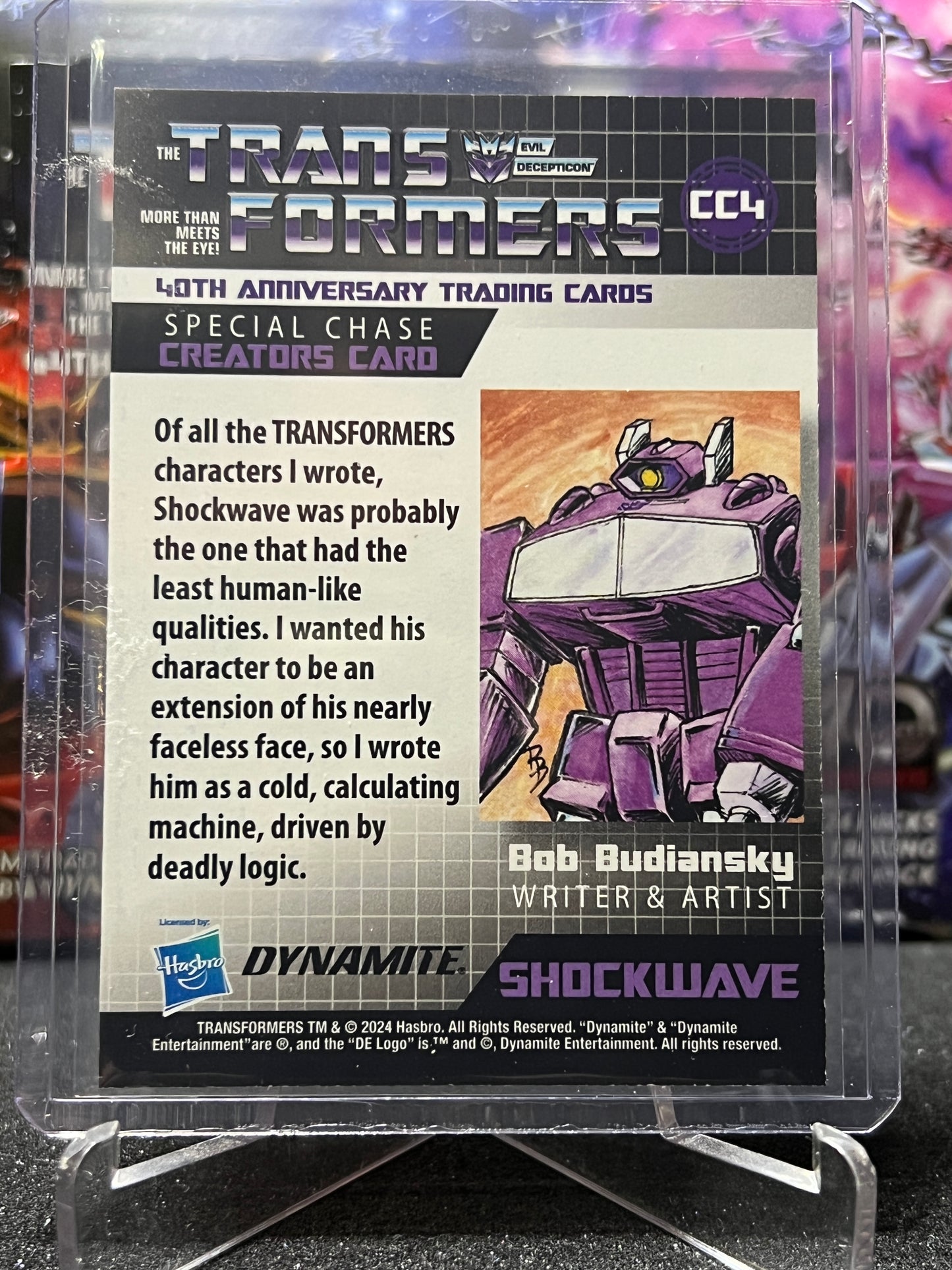 2024 TRANSFORMERS 40th ANNIVERSARY SHOCKWAVE # CC4 SKETCH TRADING CARD