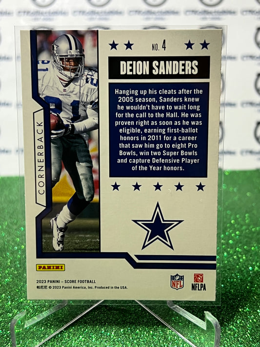 2023 PANINI SCORE DEION SANDERS # 4 FIRST BALLOT NFL DALLAS COWBOYS GRIDIRON CARD