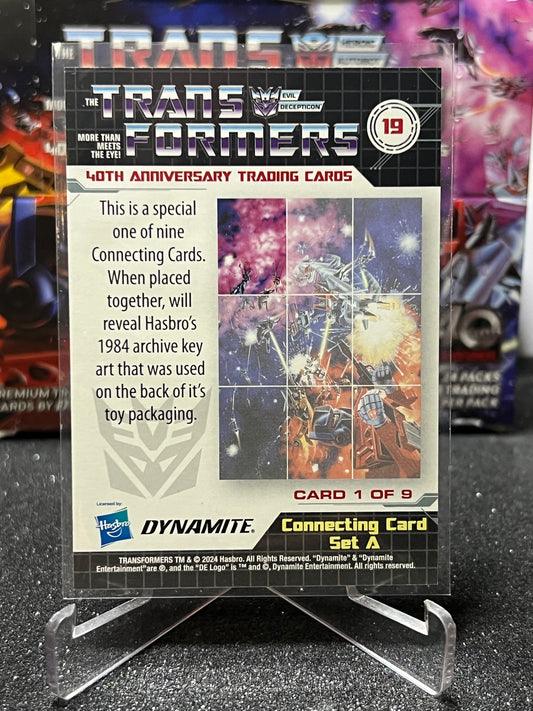 2024 TRANSFORMERS 40th ANNIVERSARY CONNECTING CARD A 1 OF 9 # 19 FOIL PUZZLE CARD