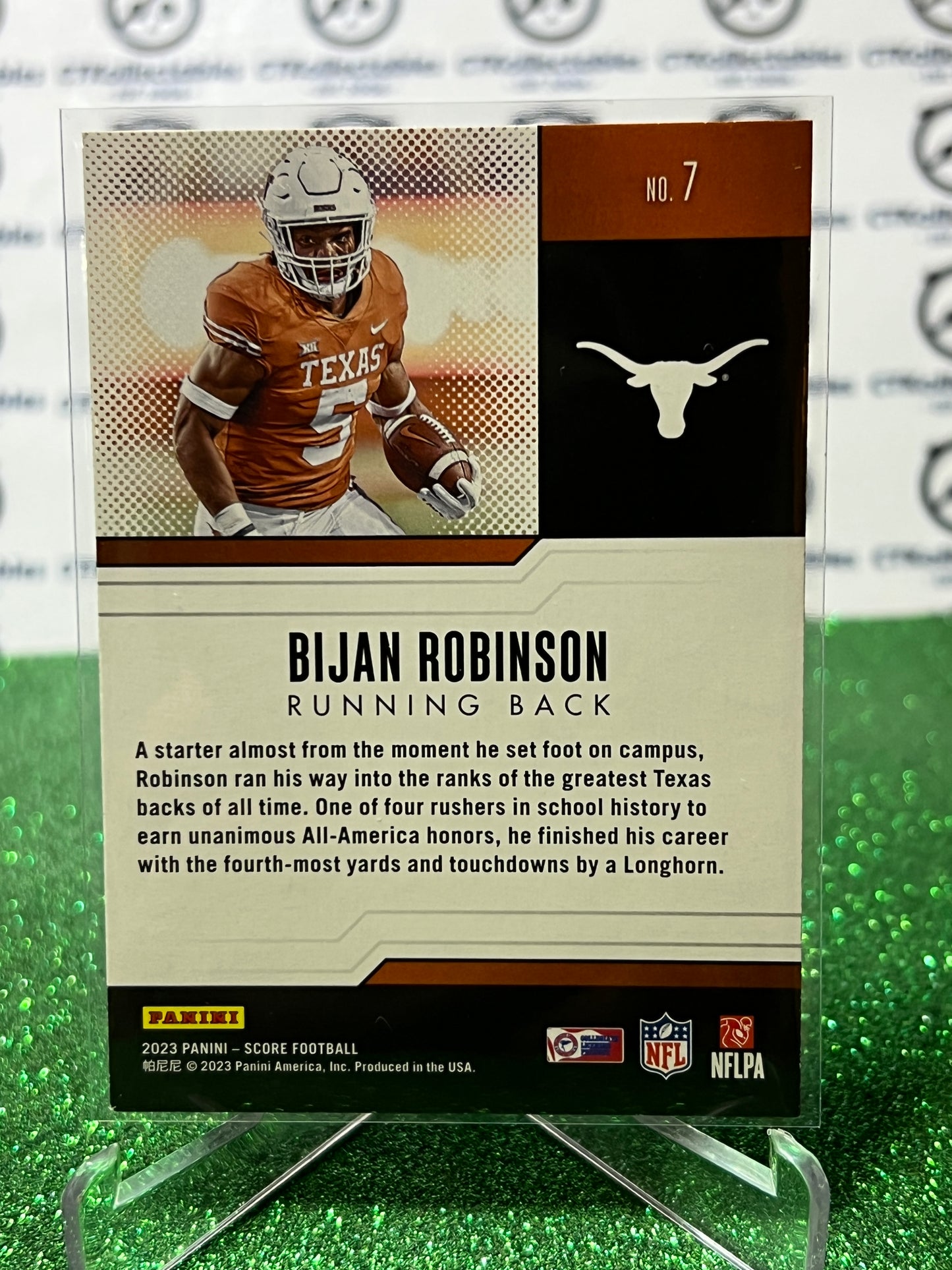 2023 PANINI SCORE BIJAN ROBINSON # 7 ROOKIE PROTENIAL NFL FALCONS GRIDIRON CARD