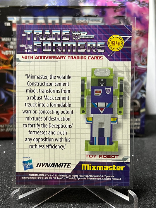 2024 TRANSFORMERS 40th ANNIVERSARY MIXMASTER # 94 FOIL TRADING CARD