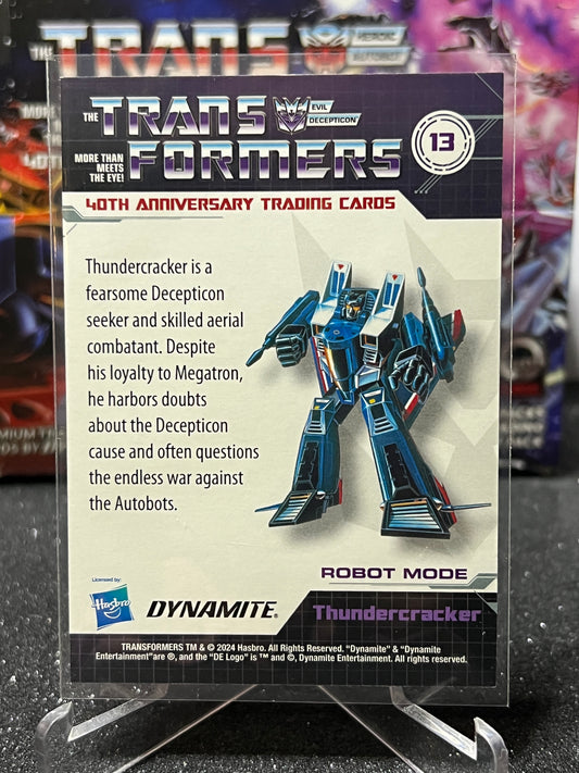 2024 TRANSFORMERS 40th ANNIVERSARY THUNDERCRACKER # 13 FOIL TRADING CARD