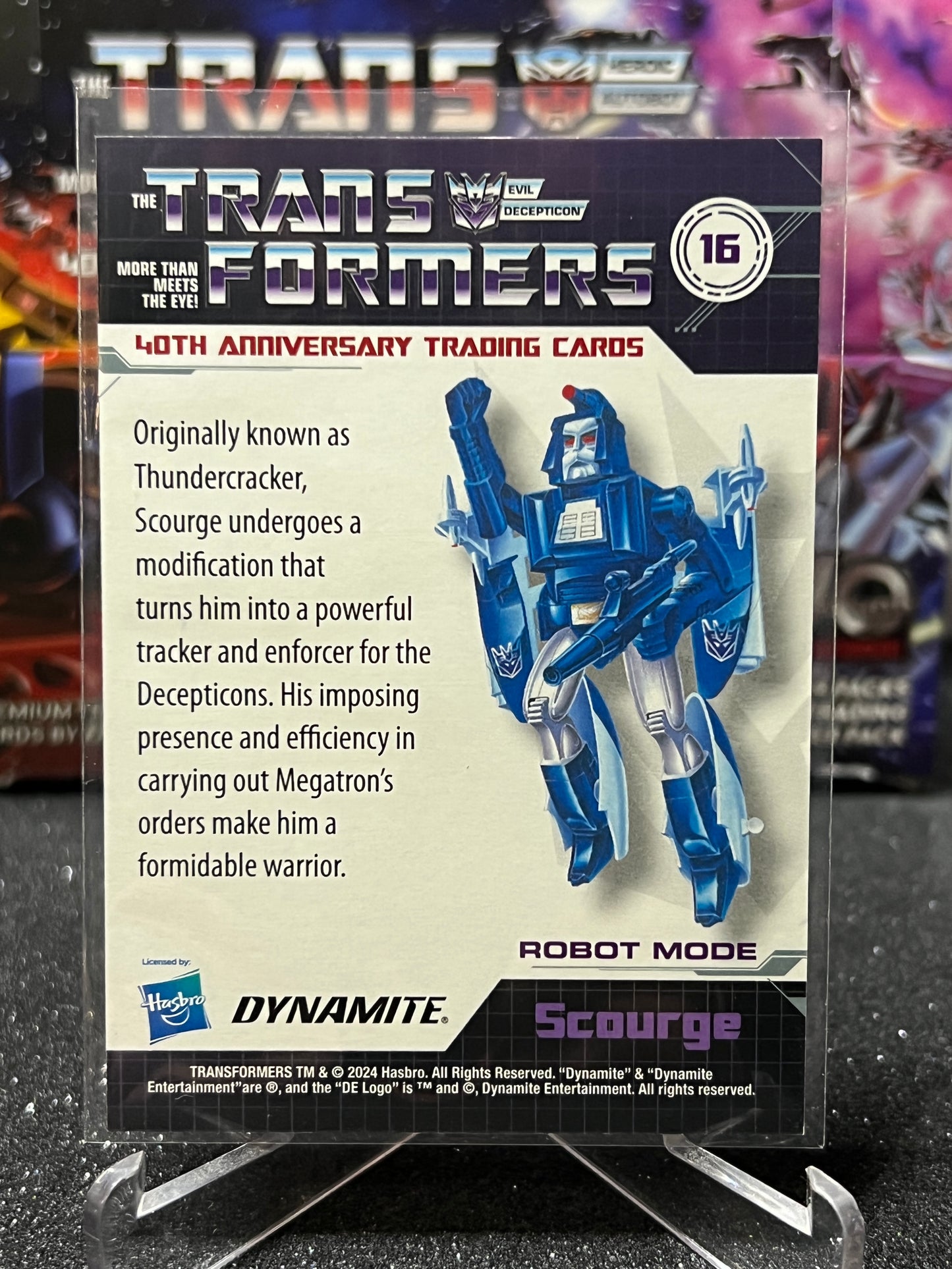 2024 TRANSFORMERS 40th ANNIVERSARY SCOURGE # 16 FOIL TRADING CARD