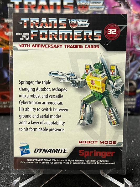 2024 TRANSFORMERS 40th ANNIVERSARY SPRINGER # 32 FOIL TRADING CARD