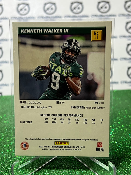 2023 CHRONICLES DONRUSS KENNETH WALKER III # 11 DRAFT NFL SEATTLE SEAHAWKS GRIDIRON CARD