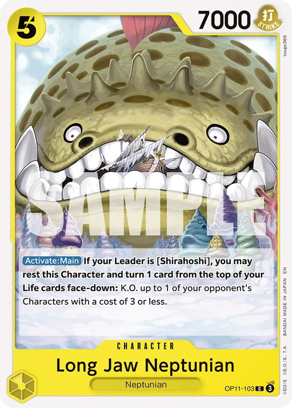 One Piece TCG Long Jaw Neptunian Base Card OP11-103 C A Fist of divine speed NM/M
