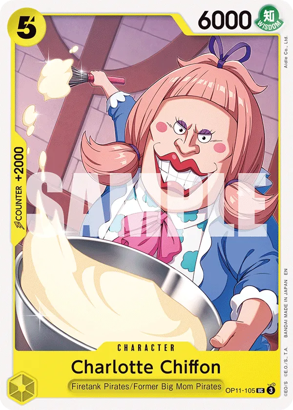 One Piece TCG Charlotte Chiffon Base Card OP11-105 UC A Fist of divine speed NM/M