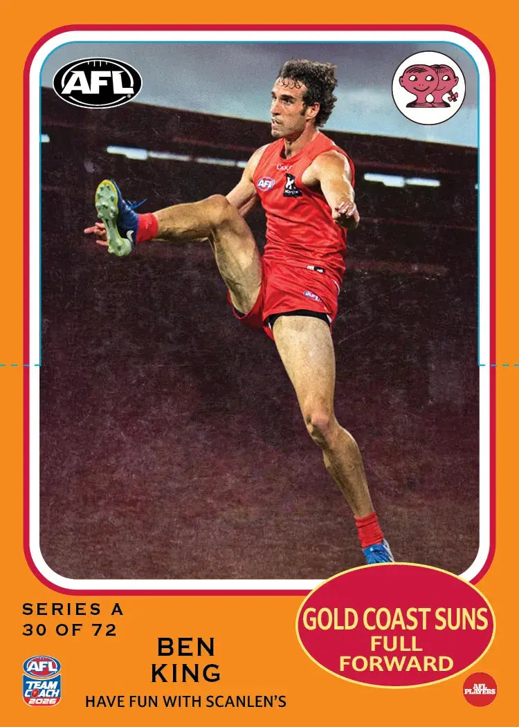 2026 Teamcoach AFL Scanlens Die-Cut Ben King 30 of 72 Suns