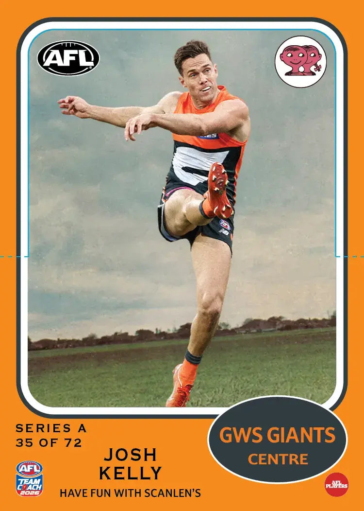 2026 Teamcoach AFL Scanlens Die-Cut Josh Kelly 35 of 72 Giants