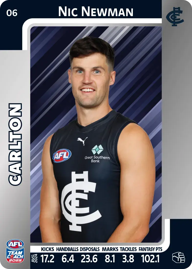 2025 AFL Teamcoach Nic Newman Silver #06 Blues